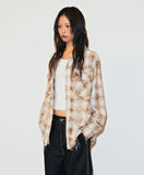 BLEACHED RAW-CUT CHECK SHIRT