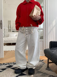 [unisex] Renshu Button Wide Cotton Pants
