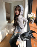 Ine Button Round Slim Hoodie