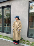 Uzino Pocket Button Stripe Long Coat