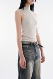 Bambi high-neck sleeveless top