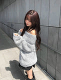 [Scrunchie Set] Nora Off-Shoulder Loose Knit