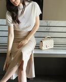 Wender Basic Slit Mermaid Banding Skirt