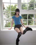 Weben Eyelet Halter Short Sleeve T-shirt