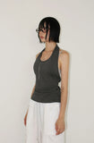 STRAP TIE HALTER TOP