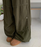 [unisex] Aruco incision rivet cotton wide pants