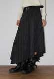 [BELT SET] SLANT STRIPE DRAPE SKIRT