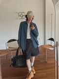 Pilen side shirring check shirt
