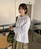 Iroki Pintuck Lace Round Blouse