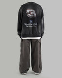 Discharged brushed washed sweatshirt