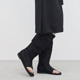 Beuan linen open toe flip flops sandal boots