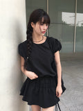 Keck Shirring Banding Short Sleeve Mini One Piece