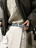 Side pintuck cotton pants