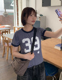 Sibeo Stripe Star Ringer Short Sleeve Tee