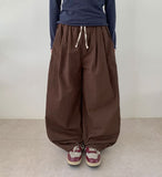 [unisex] Terned Cotton Banding Balloon Wide Pants