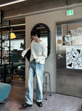 Open collar mesh knit