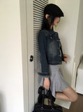 [MADE] Norber Vintage Washing Pocket Cropped Denim Jacket