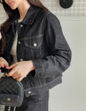 [Non-Fade] Olivew A-Line Denim Mini Skirt
