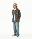 CUT OFF FLANNEL CHECK SHIRT