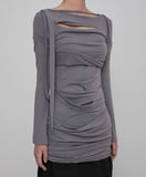 Asymmetrical Draped Long Dress