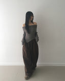 Turnon Cotton Color Wide Banding Pants