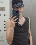 Keene Pigment Henley Neck Ribbed Sleeveless
