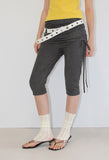SHIRRING SKIRT-LAYERED PANTS