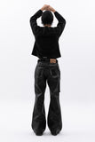 rockstern washing leather bootcut pants