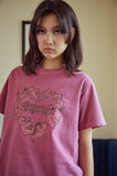 Heart Bear Pigment Crop Short Sleeve Tee