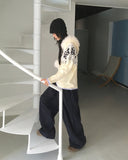 Leku Snowflake Nordic Cable Bell Fur Knit Zip-up