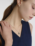 Volume Square Silver (W) H BAR Necklace M