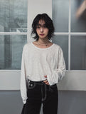 Kellin Over Fit U-Neck Long Sleeve Tee