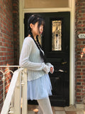 Noir Wavy Ribbed Cardigan