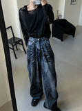 Mud Washing Denim Pants