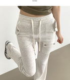 Side Pocket Semi Bootcut Banding Pants