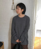 [Unisex] Fubin Peach Fuzz Stripe Over Long Sleeve Tee