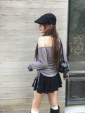 [Skirt Pants] Mendy Button Pleats Mini Skirt
