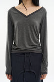 Panay sheer wide V-neck T-shirt