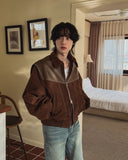 mauve balloon suede jumper