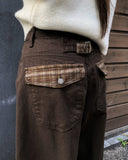 Odi Check Adjust Buckle Brushed Balloon Wide Pants