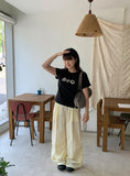 Romu banding string nylon wide parachute pants