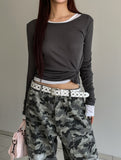 [U-BASIC] Deer see-through layered tencel long sleeves