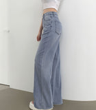 Span Hem Cutting Wide Bootcut Fit Denim Pants