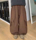 Kitteny Banding String Nylon Brushed Cargo Pants