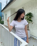 Sachin silver lettering round short sleeve T-shirt