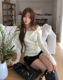 Chiro Ribbon Off-Shoulder Knit