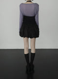 Woolen Cowl Neck Eyelet Halter Top