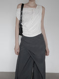Ripple Drape One-Shoulder Off-Sleeveless
