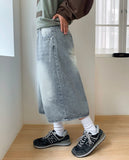 [Unisex] Collend Banding Washing Denim Bermuda Pants