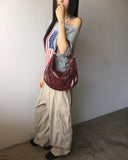 Tenka eyelet strap leather shoulder bag